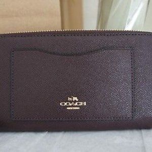 Coach F54007 Accordion Crossgrain Leather Zip Around Wallet